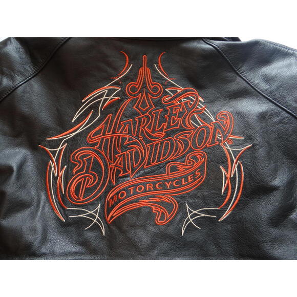 Women's Harley-Davidson Black Leather Motorcycle Jacket Size 3W - Picture 2 of 6